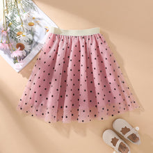 Load image into Gallery viewer, Kids Girls Polka dots Elasticized Mesh Skirt
