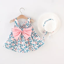 Load image into Gallery viewer, Baby Girl Floral Print Bowknot Sleeveless Baby Dress
